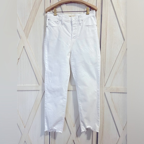 Madewell Denim - Madewell White The Perfect Vintage Crop Jeans Raw Hem Size 26